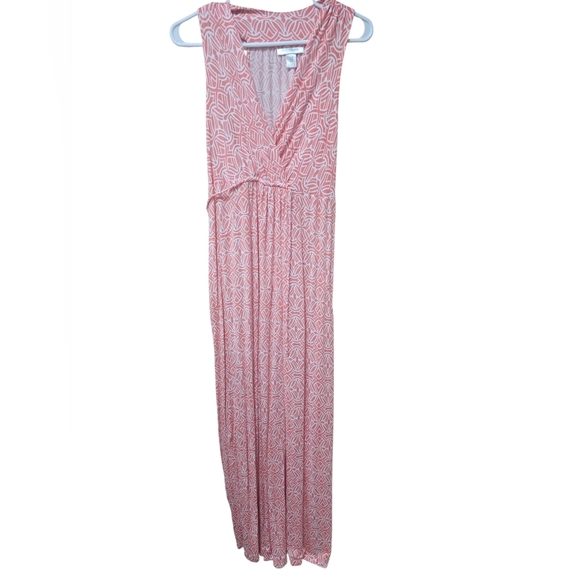 Motherhood‎ Maternity Pink Sleeveless V-Neck Wrap Dress Size Medium - Picture 1 of 4